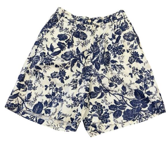 Lauren Ralph Lauren 100% Linen Flowy Floral Shorts Women’s 4 Cottage Prarie 90's - Picture 1 of 10